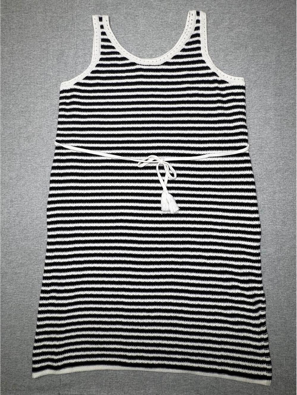 Nine West Black White Crochet Stripe Midi Sweater Dress NWT‎ Size 3X